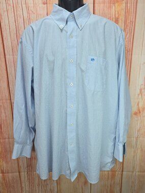 Southern Tide Mens Blue Striped Button-Down Shirt Size XXL